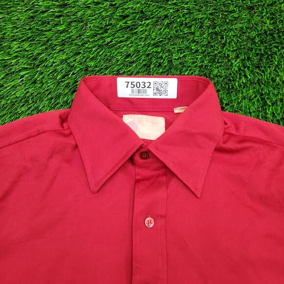 Vintage 80s Kings-Road Button Shirt Large 22x27 Red - Picture 3 of 11
